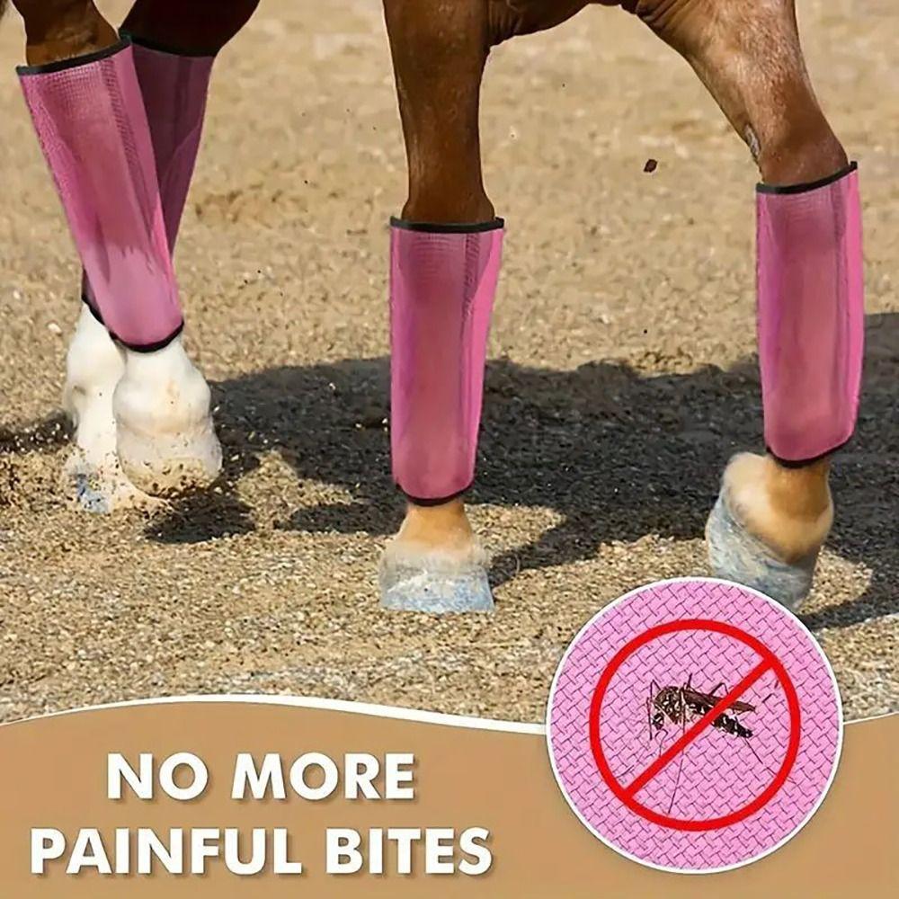 4Pcs/Set Plastic Mesh Fly Boots Riding Horse Leggings New Horse Leg Wraps  for Mosquito Bites Proof