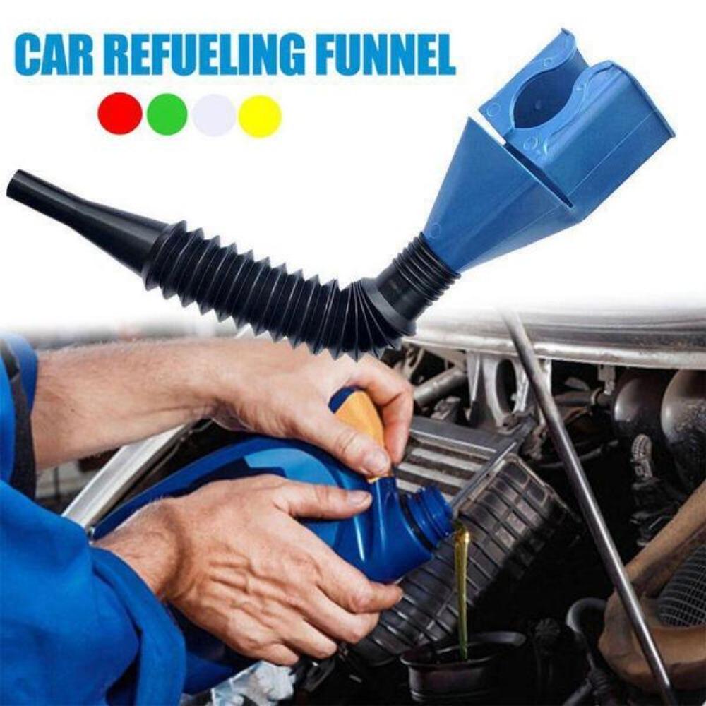 DIY Oil Change Funnel Set - Collapsible Refueling Tool for Car & Motorcycle, Gas & Engine Fluid Transfer with Leak-Proof Design