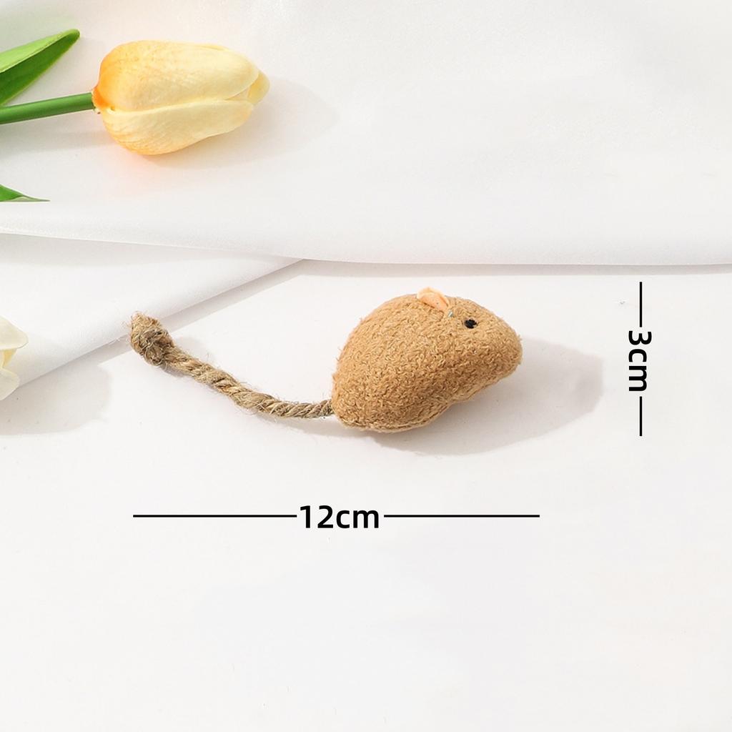 Catnip Mouse Toy for Cats Soft Plush Small Pet Toy Interactive Cat Play Toy with Rope Tail for Indoor Cats