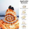 1pc tie-dye spiral Outdoor Flannel Blanket Soft Warm All-Season Throw for Sofa Bed Car Camping Office, Cozy Gift Idea1278S