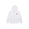 Comme des Garçons PLAY (DÁMSKÉ) COMME des GARCONS PLAY Mikina s kapucí na zip s červeným rodinným srdcem 'Bílá' Dámská AZ-T293-051-2