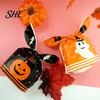 Transparent Cookie Bags with Drawstrings 48 Pcs Halloween Candy Bags, Kids Trick or Treat Goodie Cute Rabbit Small Containers for Party Ear
