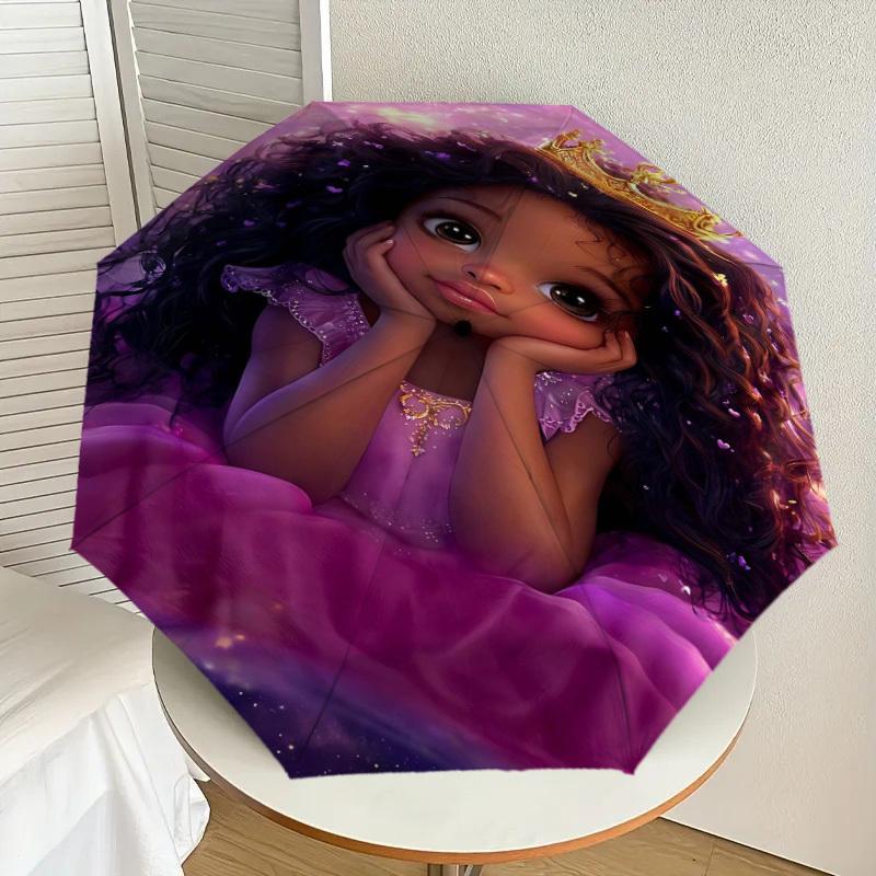 1PC Princess Umbrella-8-Rib Reinforced Portable Folding Travel Suitable for All Seasons Outdoor Daily Use -J0416