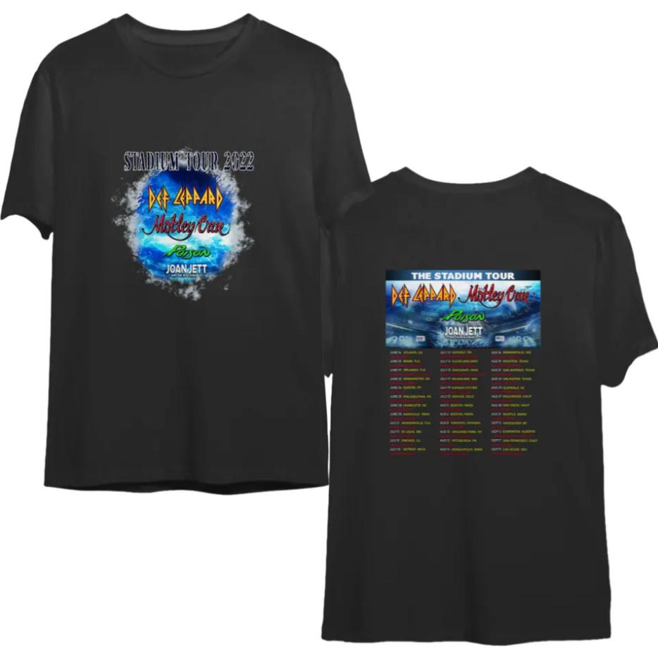 Vintage Style Stadium Tour 2022 Shirt – Def Leppard, Mötley Crüe, Poison, Joan