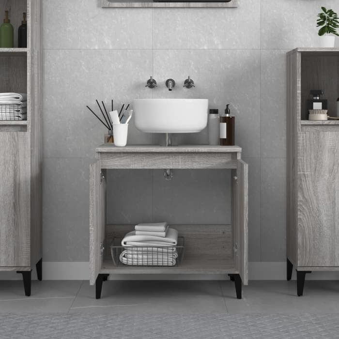 VidaXL Sink Cabinet Sonoma Grey 58x33x60 Cm Engineered Wood 821266