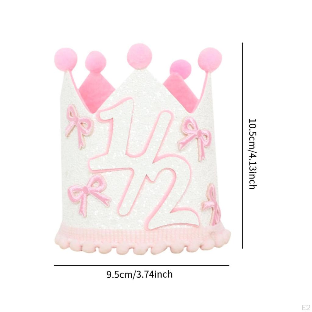 Girls 1/2 Birthday Hat Party Decor Costume Accessories Ornament 6 Months Half Way To 1