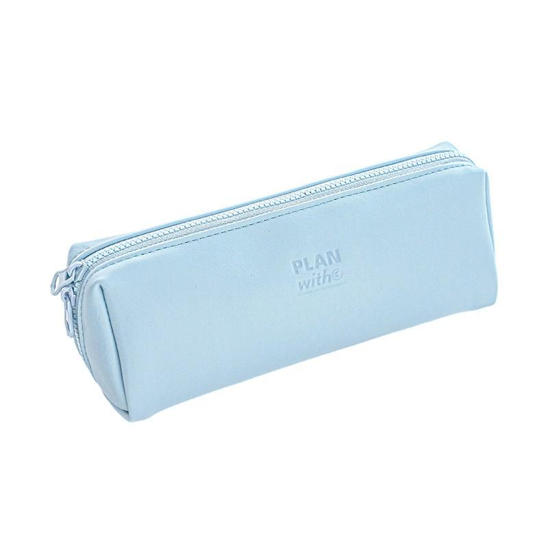 PU Leather Pencil Case Students Large Capacity Waterproof Minimalist Stationery Bag School Supplies Organizer