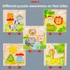 Children Wooden Puzzle Toy Shape Recognition Intelligence Building Festival Gift