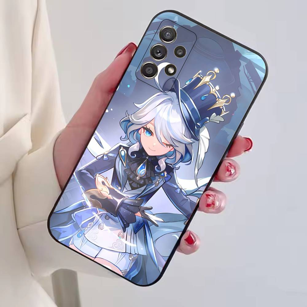 Genshin Impact F-Furina Phone Case For Samsung S25,S24,S21,S22,S23,S30,Ultra,S20,Plus,Fe,Soft Silicone Black Cover