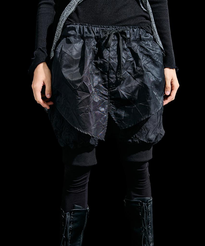 Lekyulli Unbalanced Leggings Baggy Pants Black