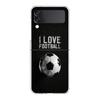 Football Sport Soccer Hard PC Phone Case For Samsung Galaxy Z Flip 4 5 6 Black Cover For Galaxy Z Flip 3 Foldable Shockproof Bag