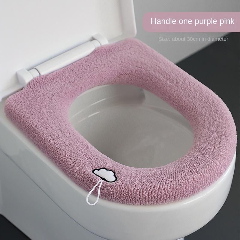 3079 Bathroom Rug Home Winter Thickened Plush-touch Toilet Cover Four Seasons Universal Plush-touch Lined Toilet Cover Cushion