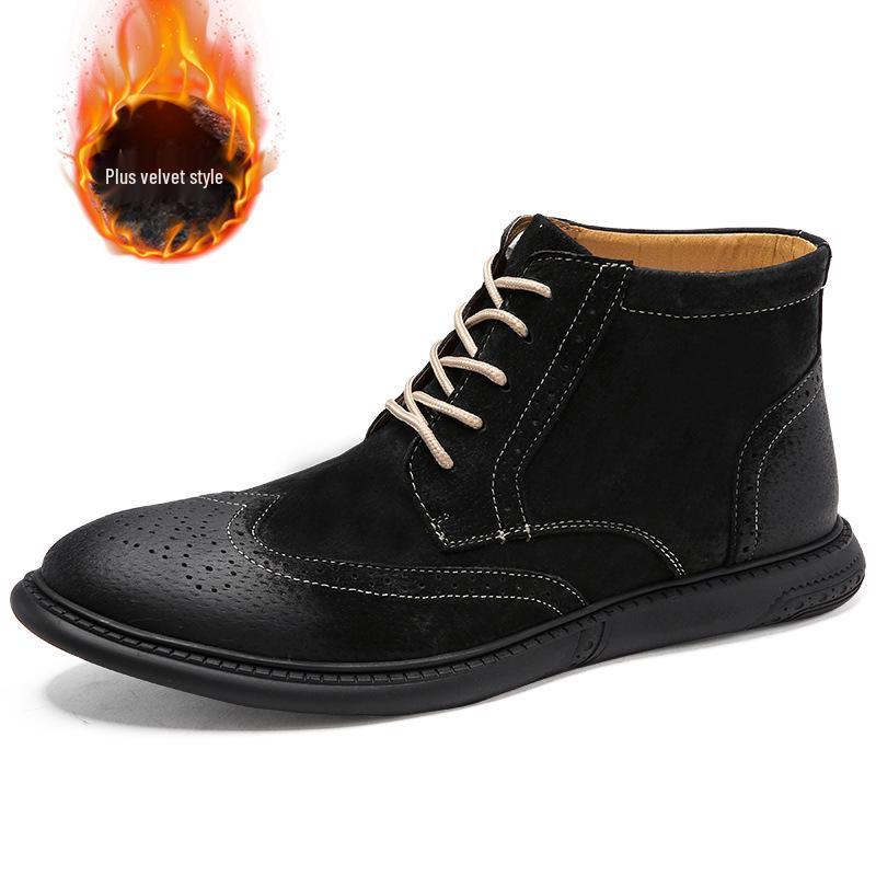 Zhong Bang Martin Men s Large Size Brogue Outdoor Boots - British Style Work Shoes 43