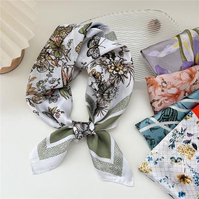 Fashion Decoration Scarf Hairband Tie Hair 70 Small Square Scarf Silk Scarf Women'S Spring And Autumn Versatile Small Scarf Professional Scarf
