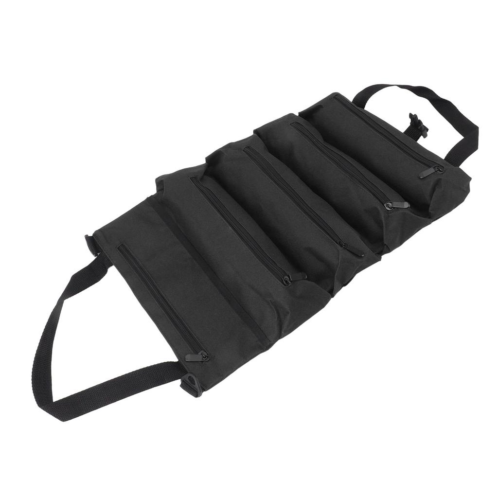 Roll Up Tool Bag 5 Zipper Pockets Portable Oxford Cloth Electricians Tool Bag for Carpenter Plumber