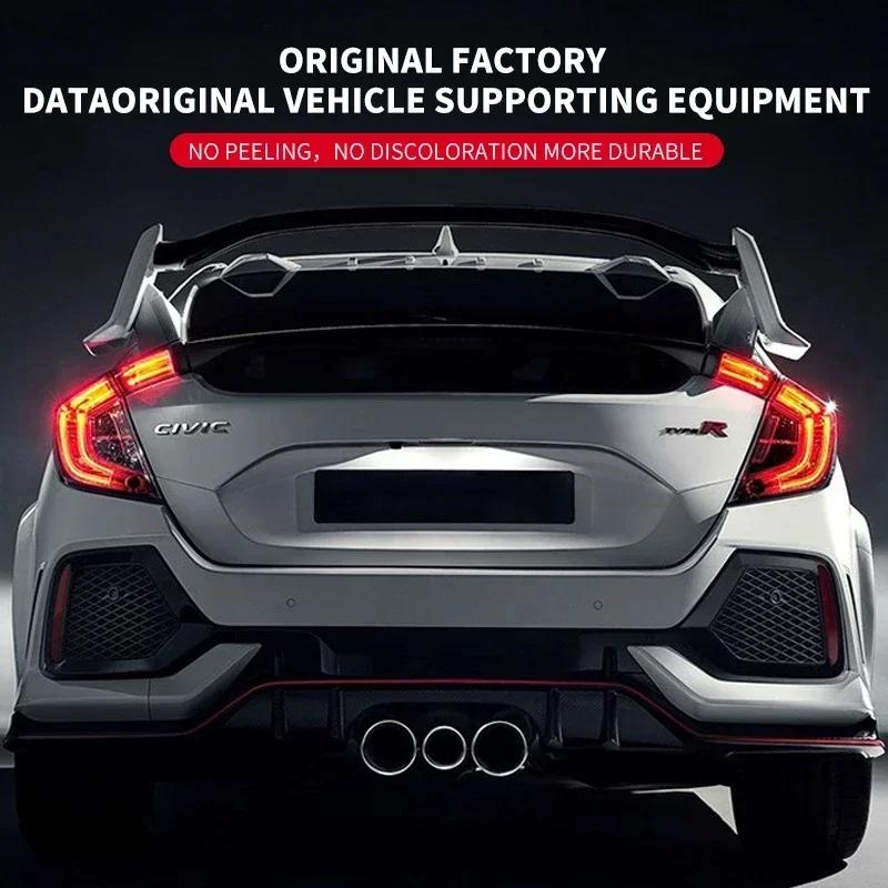 FIQ1 3D Metal Types Type S R Logo Letters Car Trunk Badge Decal For Honda S Fit City Civic Accord CRV HRV Emblem Sticker Accessories