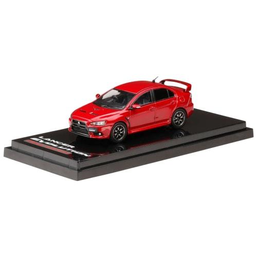 HJ64 1/64 Mitsubishi Lancer Evolution X FINAL EDITION with Engine Display Model, Red Metallic, Finished Product