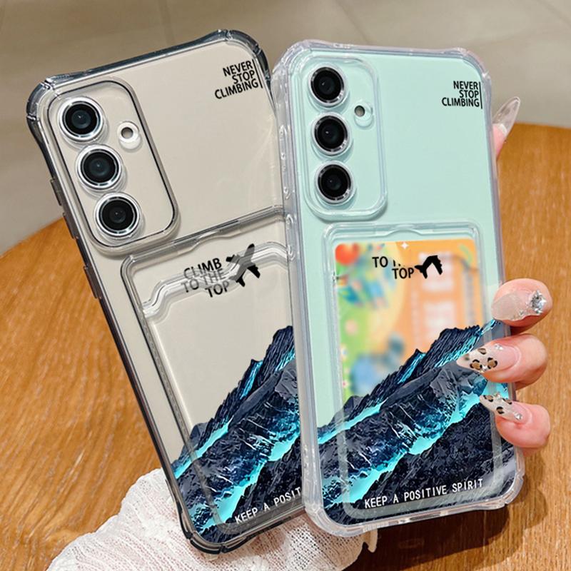 

Card Bag Wallet Case For Samsung Galaxy A56 A55 A15 A16 A35 S25 S24 S22 S21 Ultra S23 S24 FE Snow Mountain Print TPU Phone Cover Galaxy S22 5G