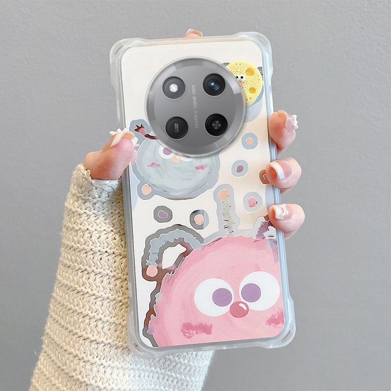 KEYSION Crossbody Strap Phone Case for HONOR X9c 5G Cute Cartoon Long Lanyard Mirror Shockproof Cover for Huawei Magic 7 Lite 5G