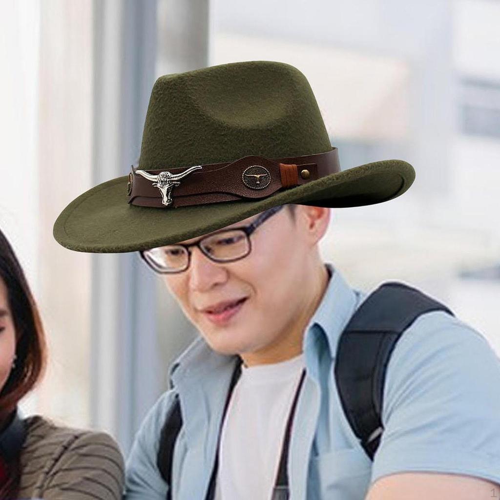 Cowboy Hat Classic Decor Wide Brim for Engagement Music Festival Role Play Party