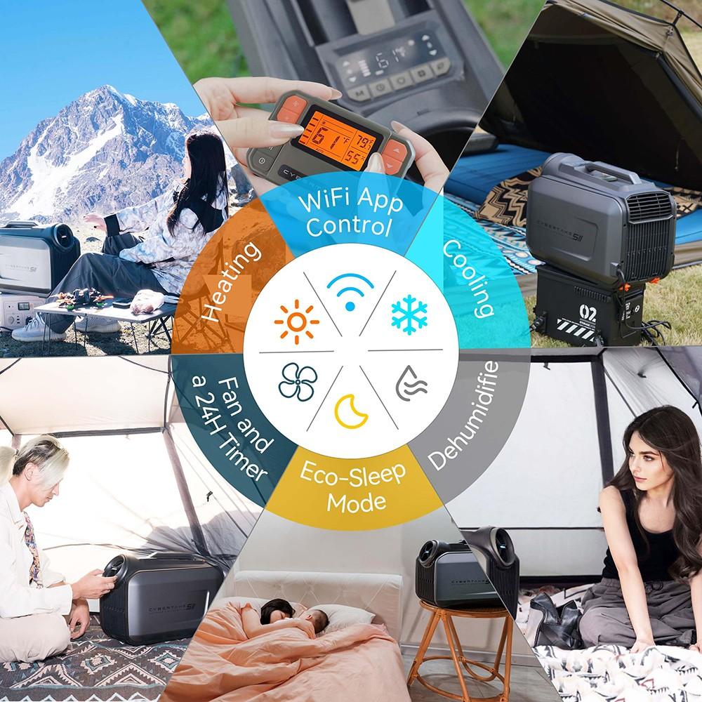 CYBERTAKE S2 Pro Portable Outdoor Air Conditioner, Fast Cooling & Heating, Active Drain System, 6 Working Modes
