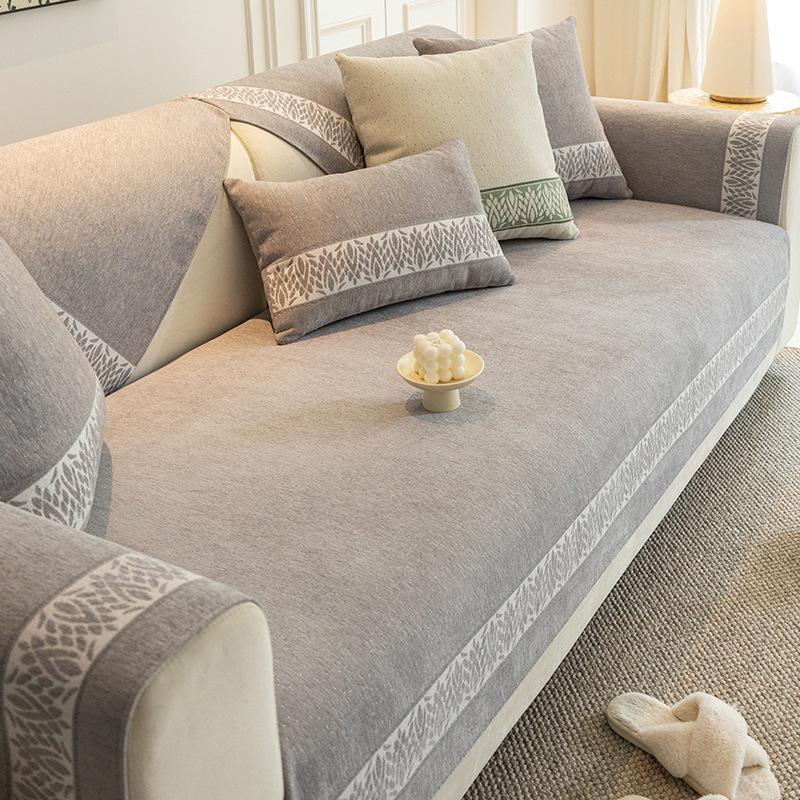 The New Chenille Four Seasons Can Be Used In Simple Solid Color, With Seat Cushions, Armrests, Backrests, Sofa Covers, Towel Cloth