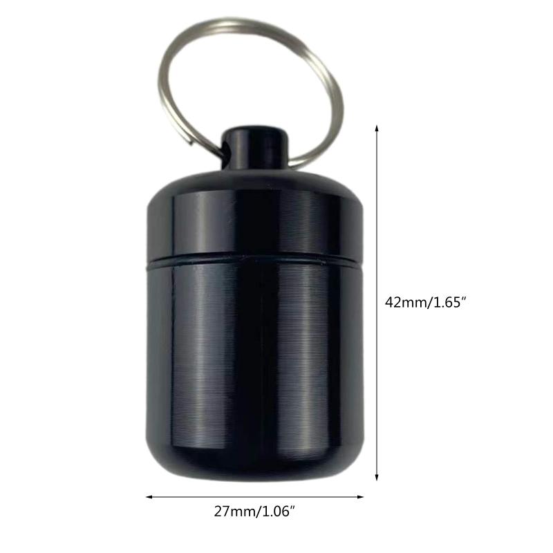 Keychain for Pill Holder Portable Aluminum Alloy Waterproof for Pill Box Mini for Pill for Case for Outdoor Travel for P