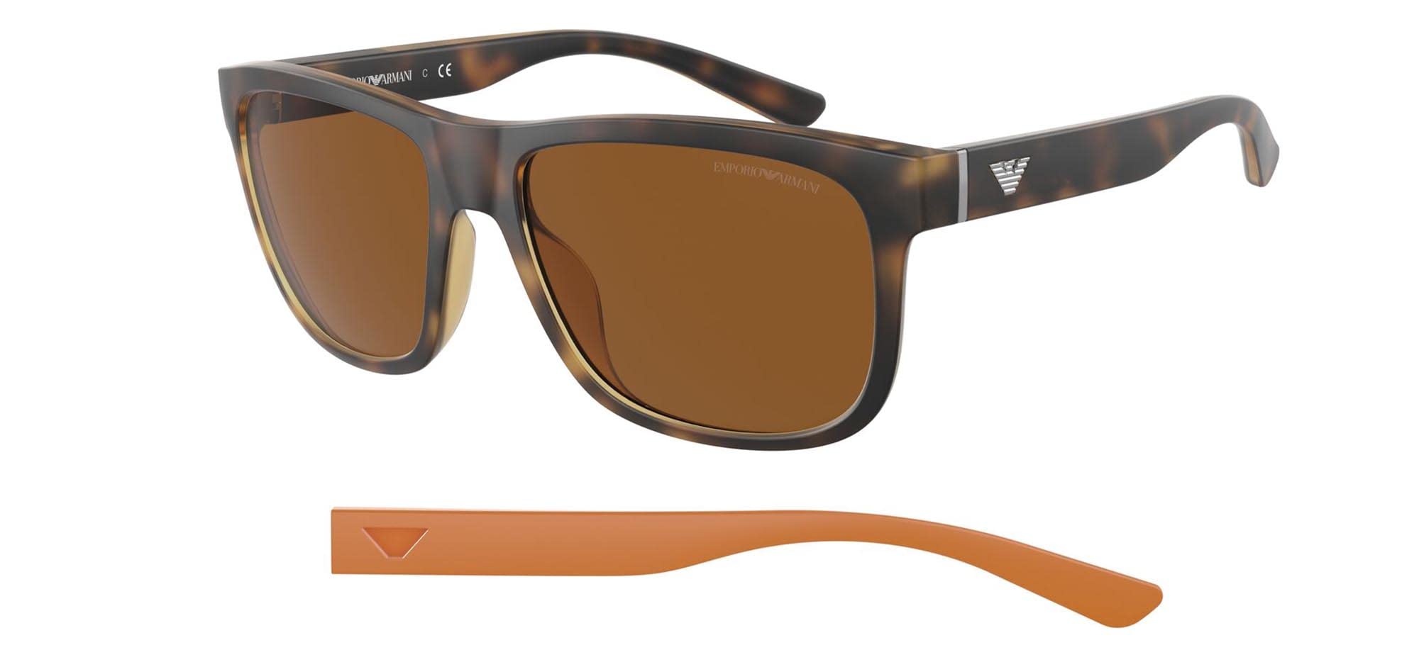 

Солнцезащитные очки Emporio Armani EA4182U Матовый коричневый Размер 57 Гавана/Темные линзы,