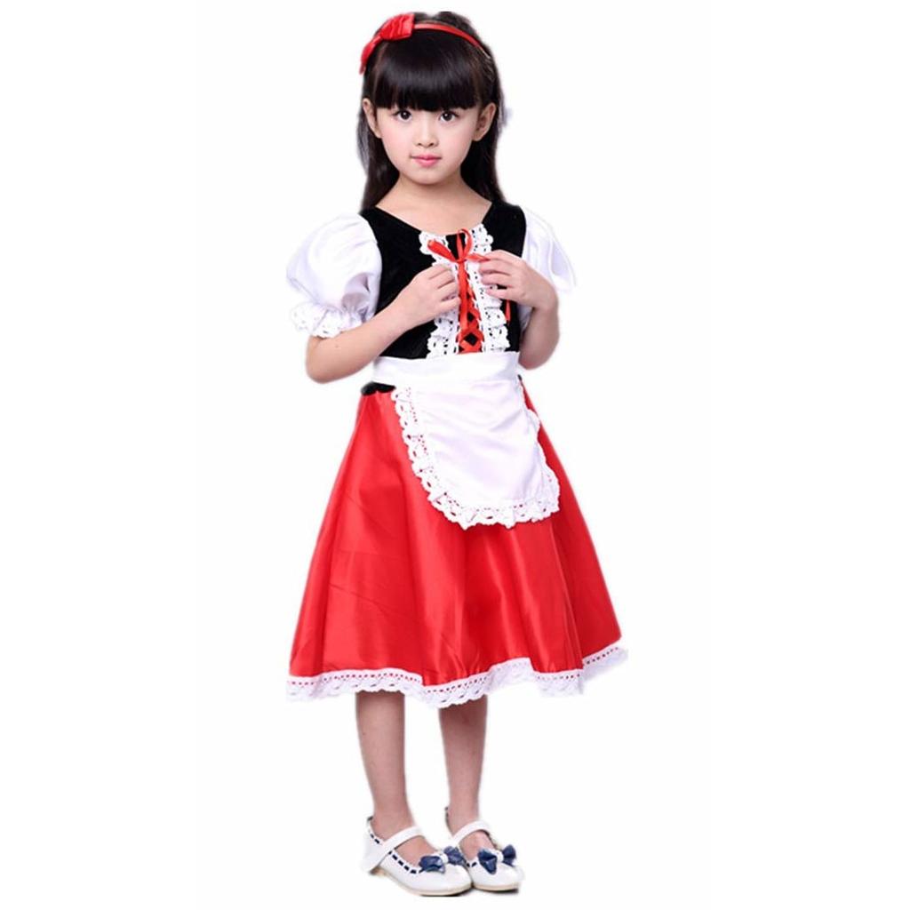 Little Red Riding Hood Costume Set - Red Cape, Pumpkin Bag, Headpiece, 100CM, for Carnival, Halloween, Christmas, Role Play
