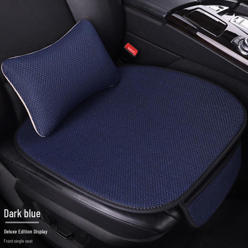 All-Season Light Luxury Ice Silk Linen Car Seat Cushions, Breathable & Non-Slip