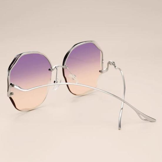 Sunglasses for Women Men Retro Octagon Metal Frame Gradient Glasses UV400 Lens Vintage Polygon Shades for Outdoor Activities