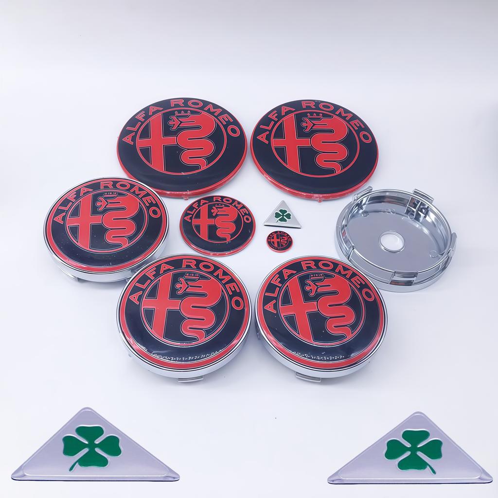 1Set 11pcs Wheel Hub Cover Caps Decoration Stickers for Alfa Romeo GTAM 159 147 156 166 Sizes 14mm-74mm Modification Accessories