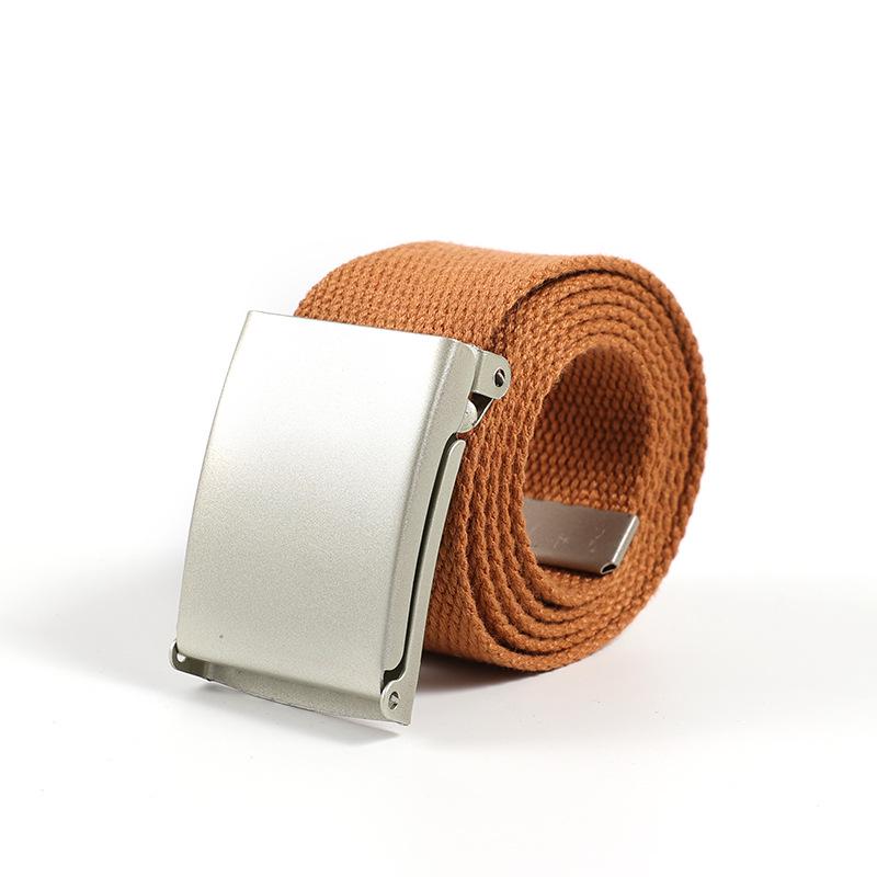 Unisex Universal Webbing Belt with Alloy Buckle - No-Hole Candy Colors, Simple & Versatile Design