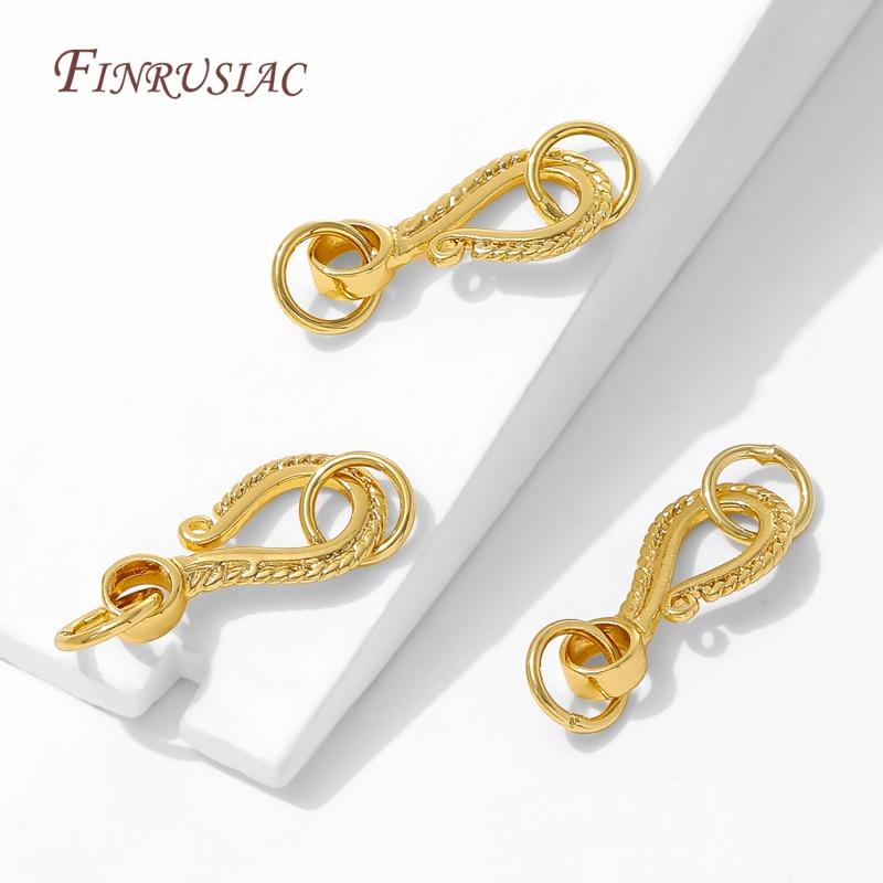 2/4Pcs 18K Gold Plated Brass Clasps For Jewelry Making,Fasteners For Bracelets Connectors Accessories,DIY Necklace Clasps
