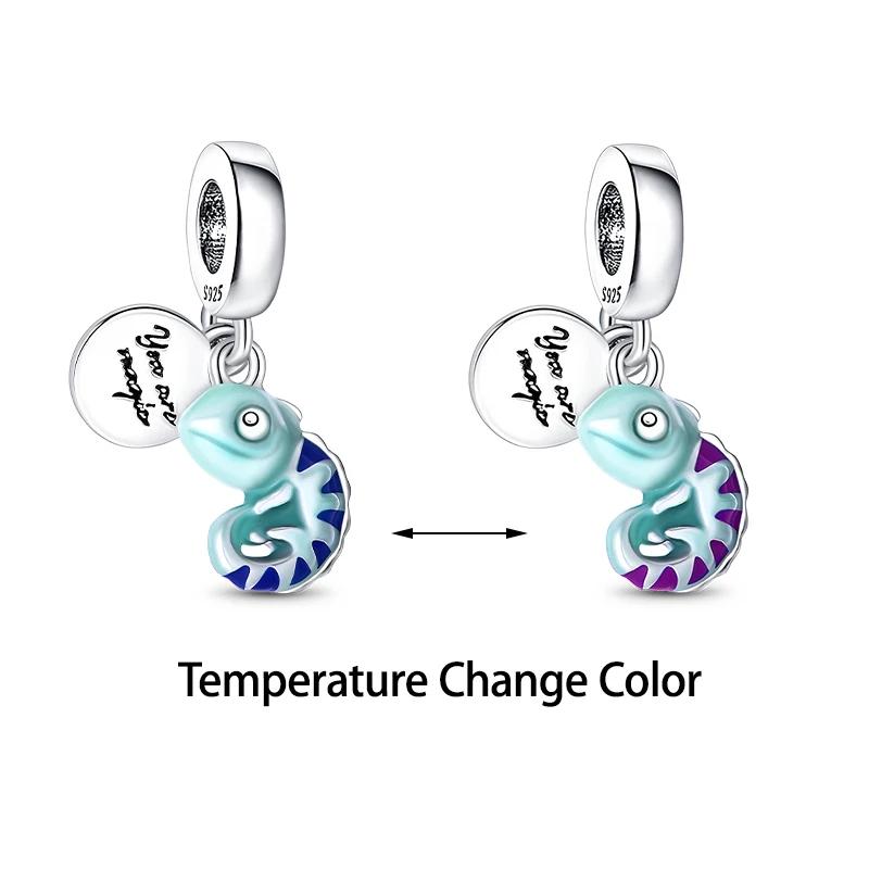 Copper Dangle Charm Chameleon Luminous Firefly Ring Earrings Bead Charms For Original Diy Bracelet Fine Jewellery