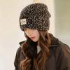 Color dot wool hat women's autumn and winter warm versatile ear protection plain face small knitted hat
