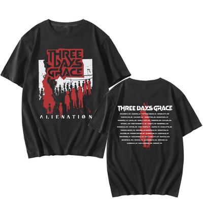 ALIENATION 2025 TOUR TEE THREE DAYS GRACE Printing Tshirts Cotton Fashion Short Sleeve T-shirt Unisex Streetwear Men Women Shirt