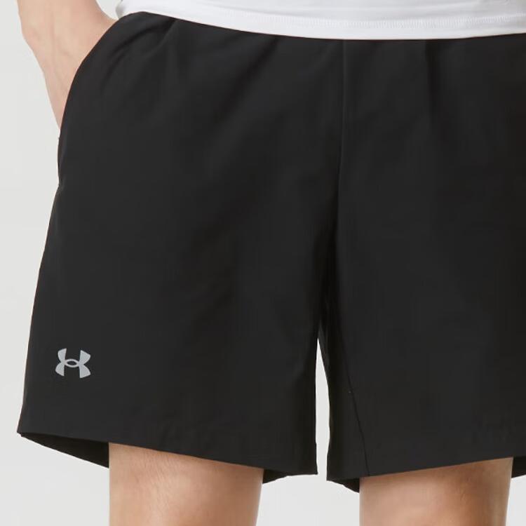 Under Armour Solid Color Outdoor Pullover Top And Elastic Shorts Casual Sports Set Men sets Black 23500505-001+24500201-001