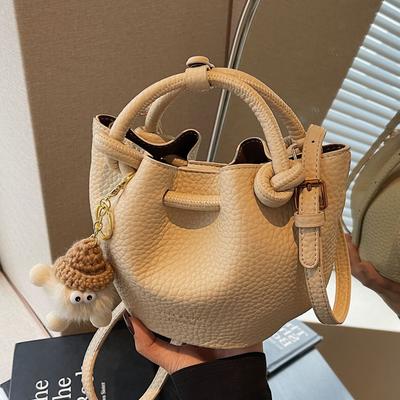 Premium Texture Foreign Gas Bucket Small Bag Women'S Bag Retro Versatile Shoulder Vegetable Basket Bag Messenger Bag
