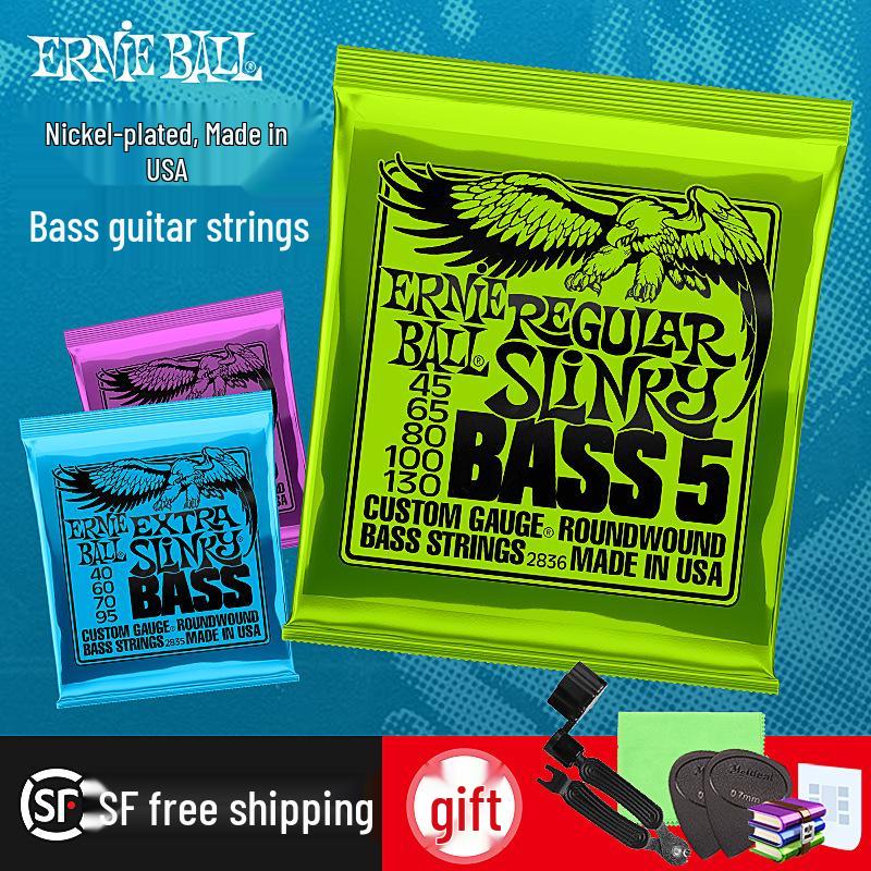 

Ernie Ball Nickel-Plated Electric Bass Strings for 4 & 5-String Basses, Made in USA. 4-string model CEB.2856 medium scale [045-105]