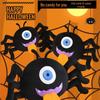 One-Eyed Spider Halloween Decorations: Black Animal Props for Pumpkin Party Scene