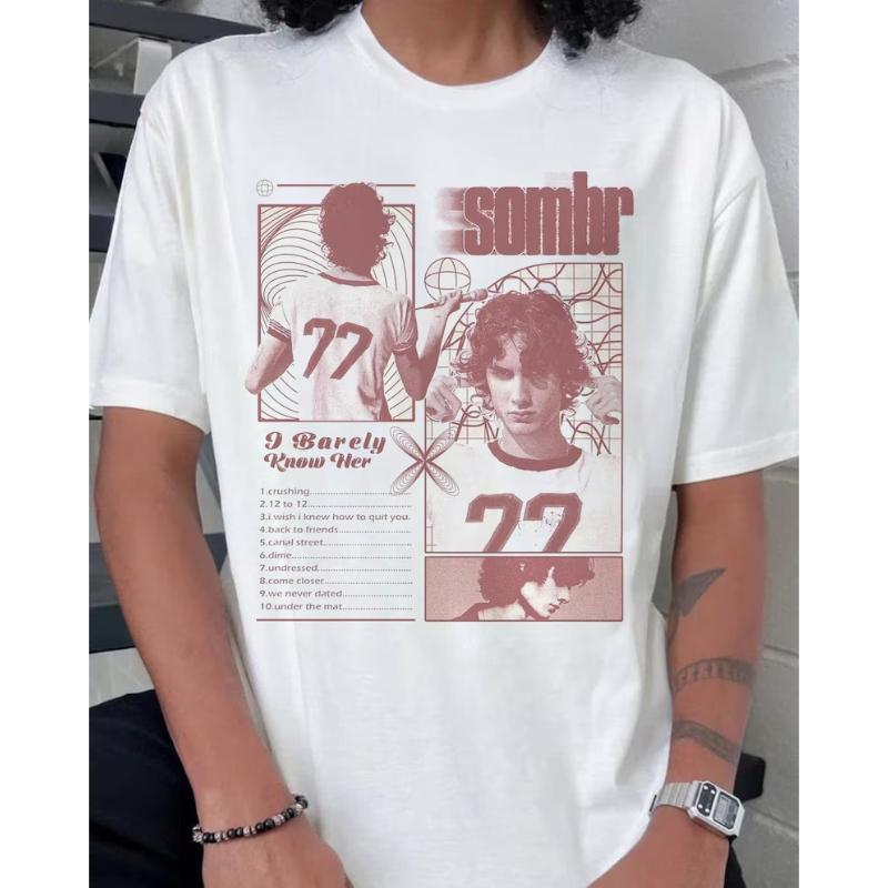 2026 Hot Sale Retro Sombr Music Vintage T-Shirt Gift for Women and Men Short Sleeve T-Shirt Y2k Cotton Clothes Harajuku Casual Streetwear Tops