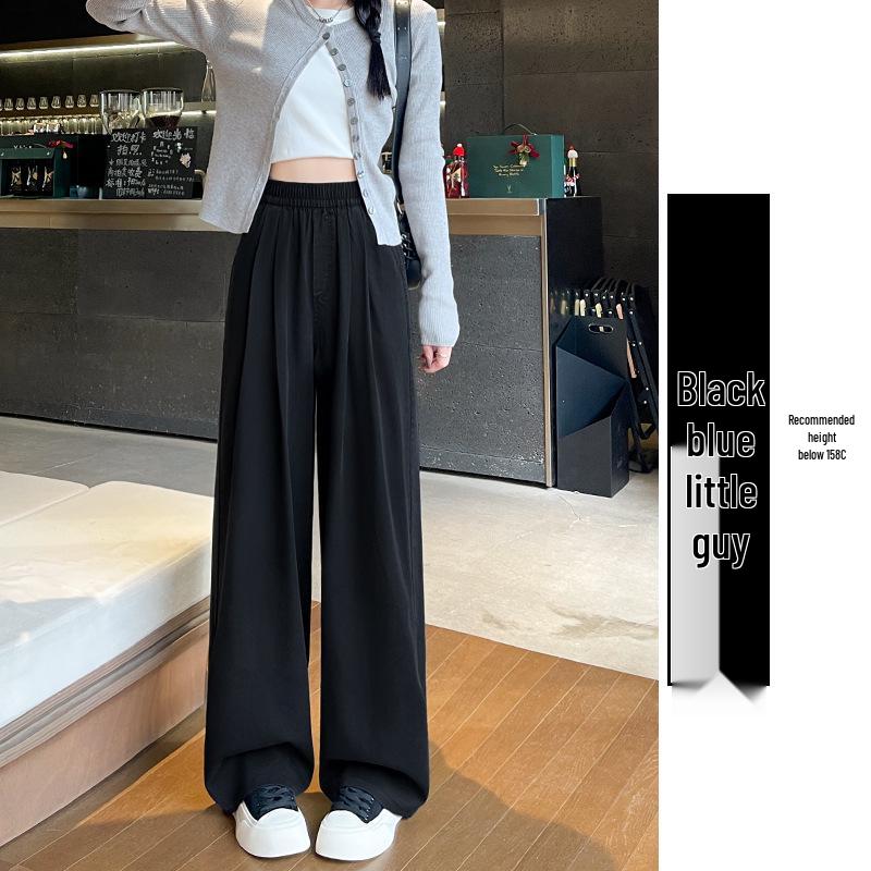 Women's Blue Wide-Leg Drape Jeans