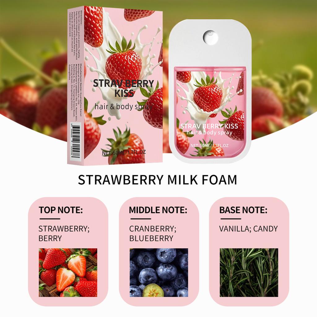 Long Lasting Alcohol Free Fruity Perfume for Women - All Day Fresh Hair and Body Fragrance Mist for Dating Work and Special Occasions