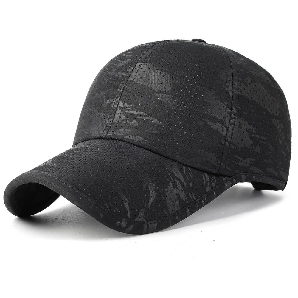 

Fashion Breathable Perforated Quick-Drying Hat Adjustable Summer Sun Hat Sun Protection Travel Sports Hat For Women Men чёрный