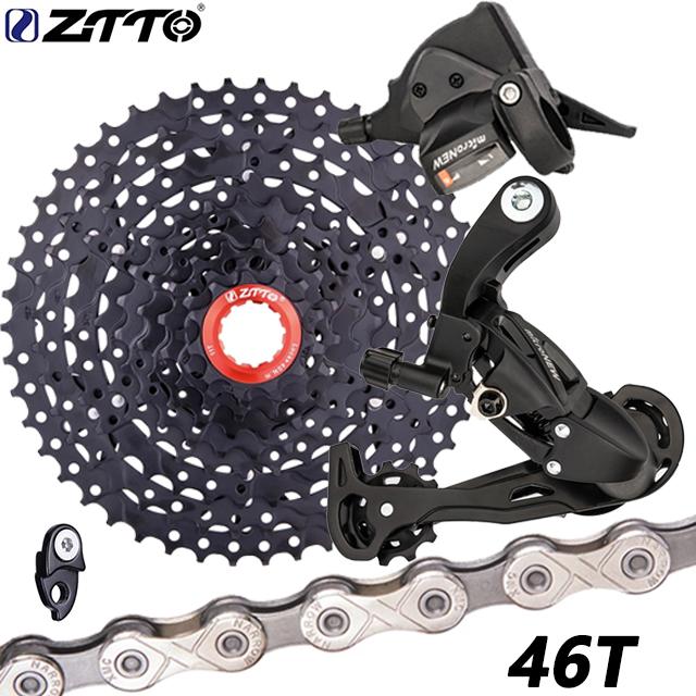 ZTTO MTB 9 Speed Set 1X9 Shifter Rear Derailleur 9V 50T Cassette K7 Sprocket Parts For m370 m430 m590 DEORE Single Crank System