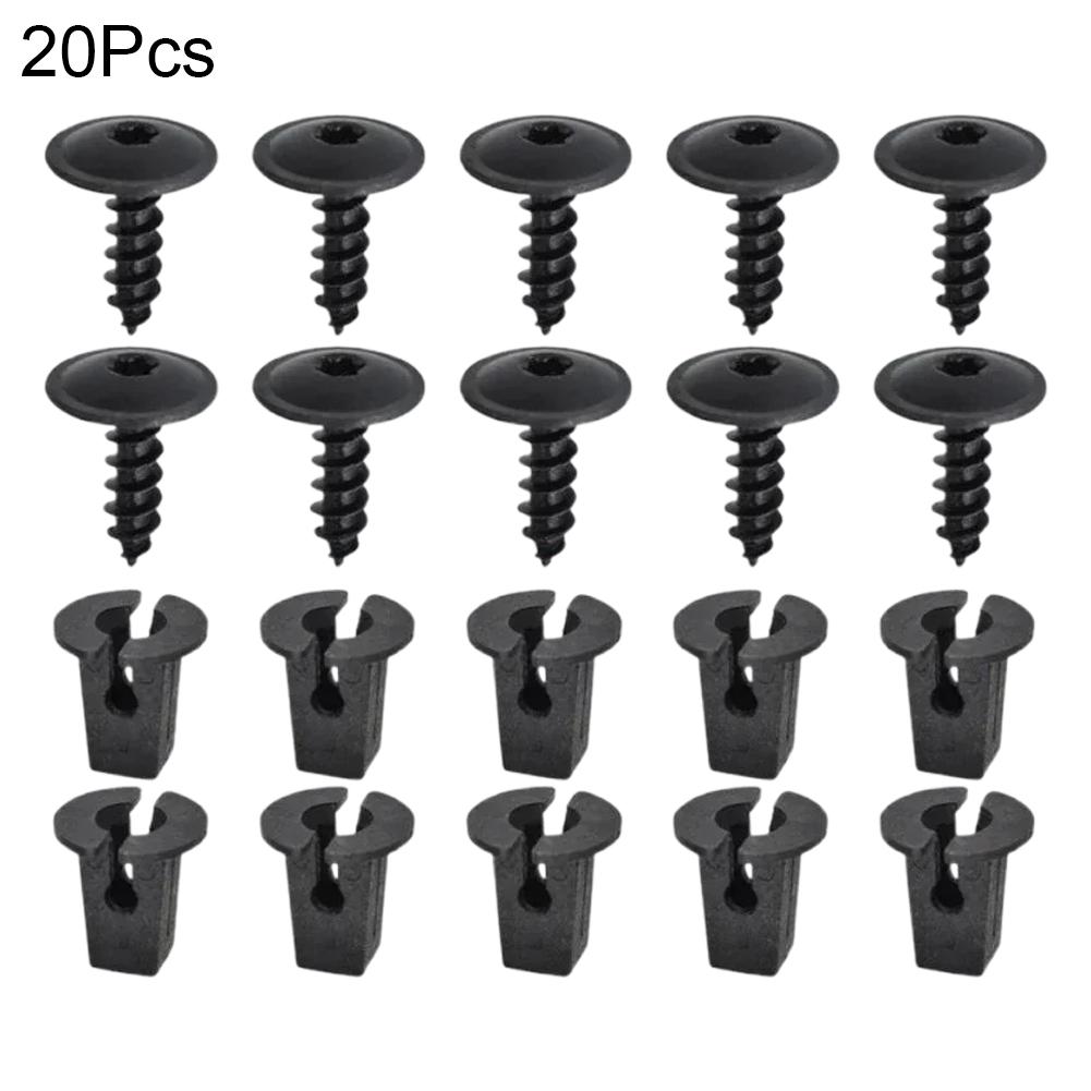 20/40pcs Engine Cover Undertray Splashguard Wheel Arch Torx Screw Retainer Auto Lining Snap Fastener Clips Bolt