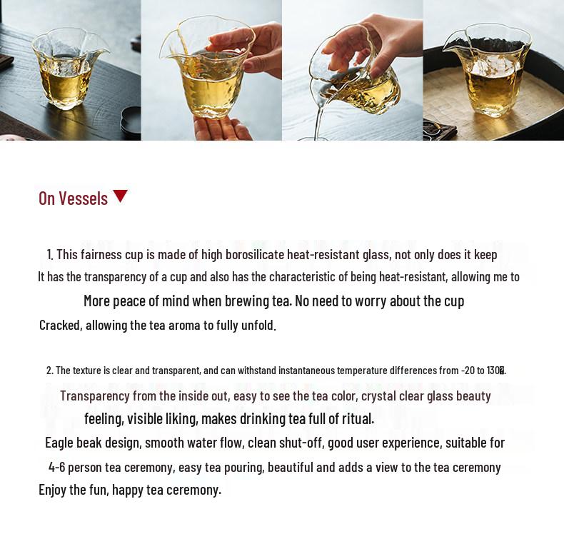 Begonia Flower Borosilicate Glass Tea Separator: Heat-Resistant Gongfu Tea Cup Set, Transparent and Anti-Scald.