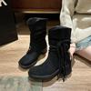 Women Boots Trend Retro Thick Heel  Western Female Shoes Botas De Mujer Long Tube Slim Look Stacked Middle Tube Boots size 35-43