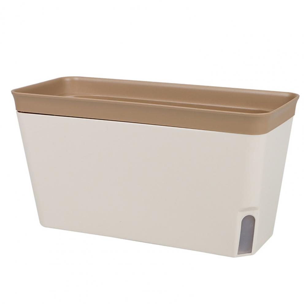 Self Watering Plant Pot Rectangle Modern Double Layer Indoor Windowsill Desktop Flower Herb Succulent Planter Box Home Gardening